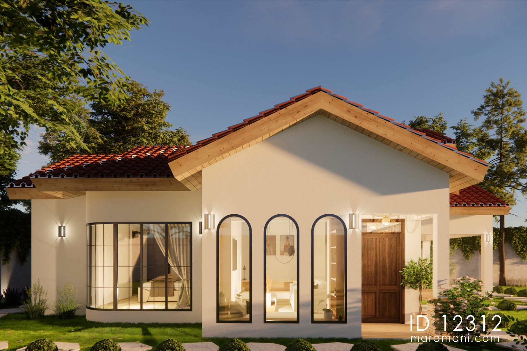 Modern 2-Bedroom, 1-Story House Plan - ID 12312