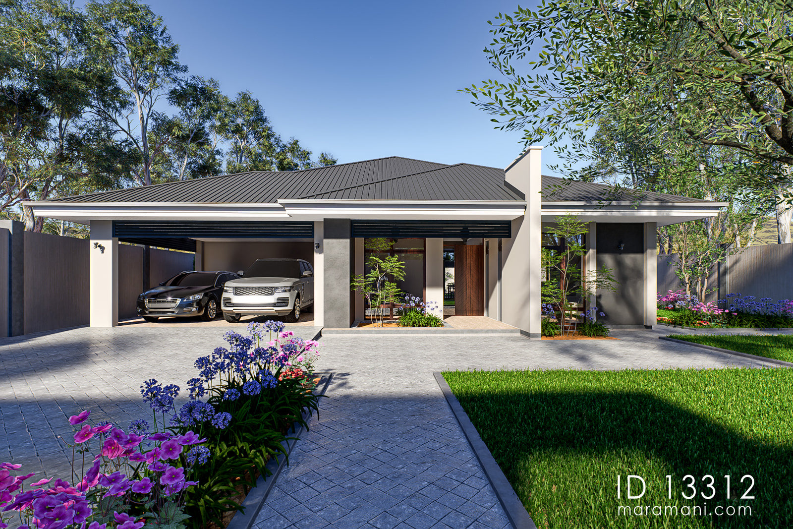 Modern 3-Bedroom Bungalow House Plan - ID 13312