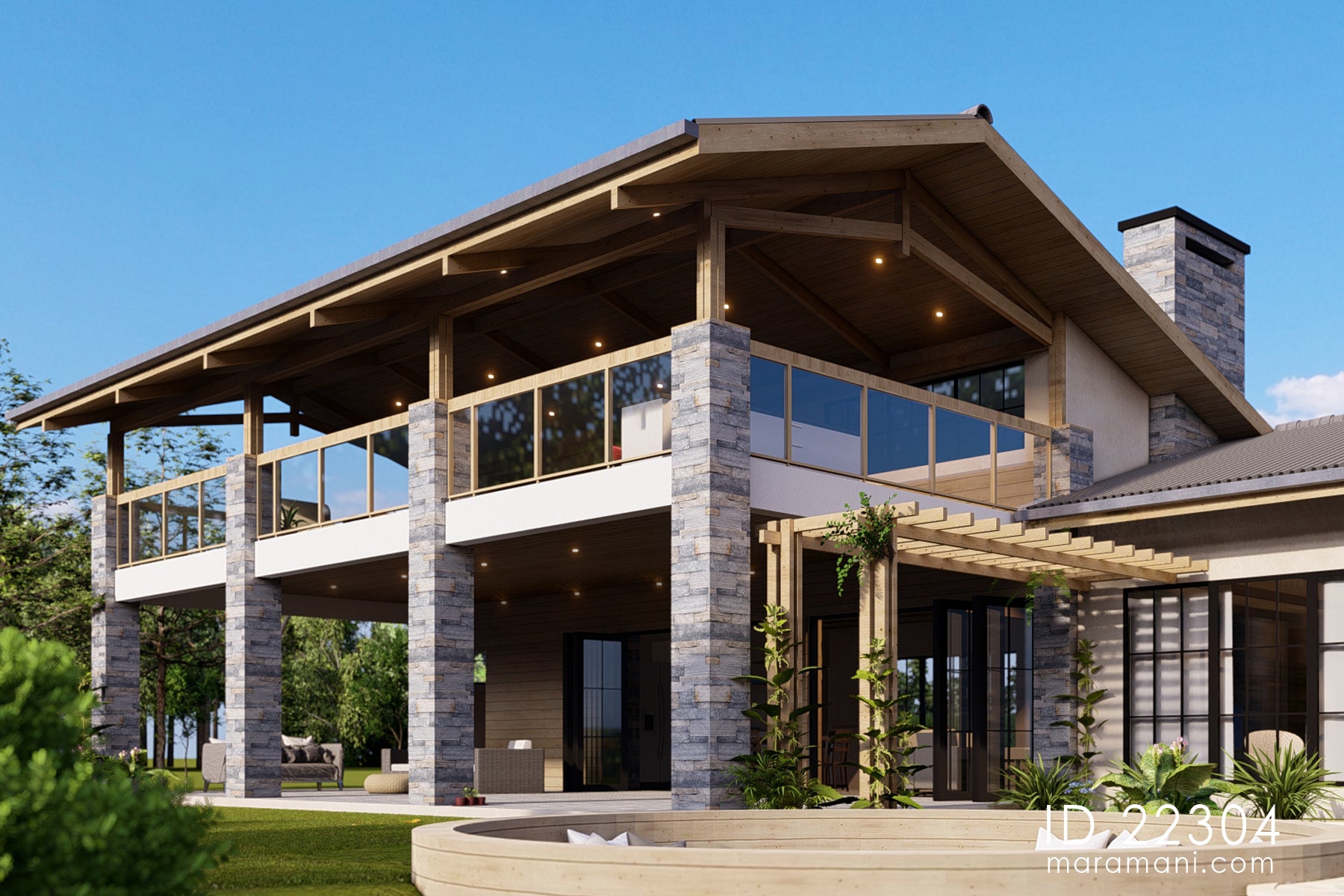 Modern 2-Bedroom, 2-Story House Plan - ID 22304