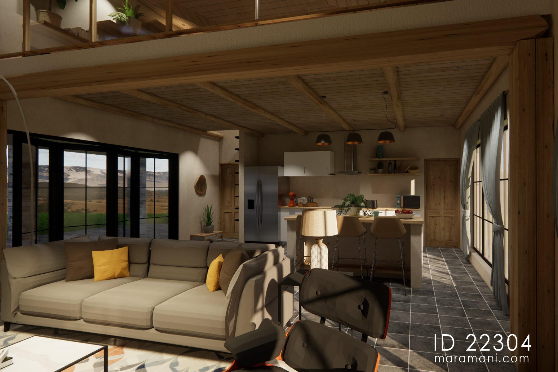 Modern 2-Bedroom, 2-Story House Plan - ID 22304