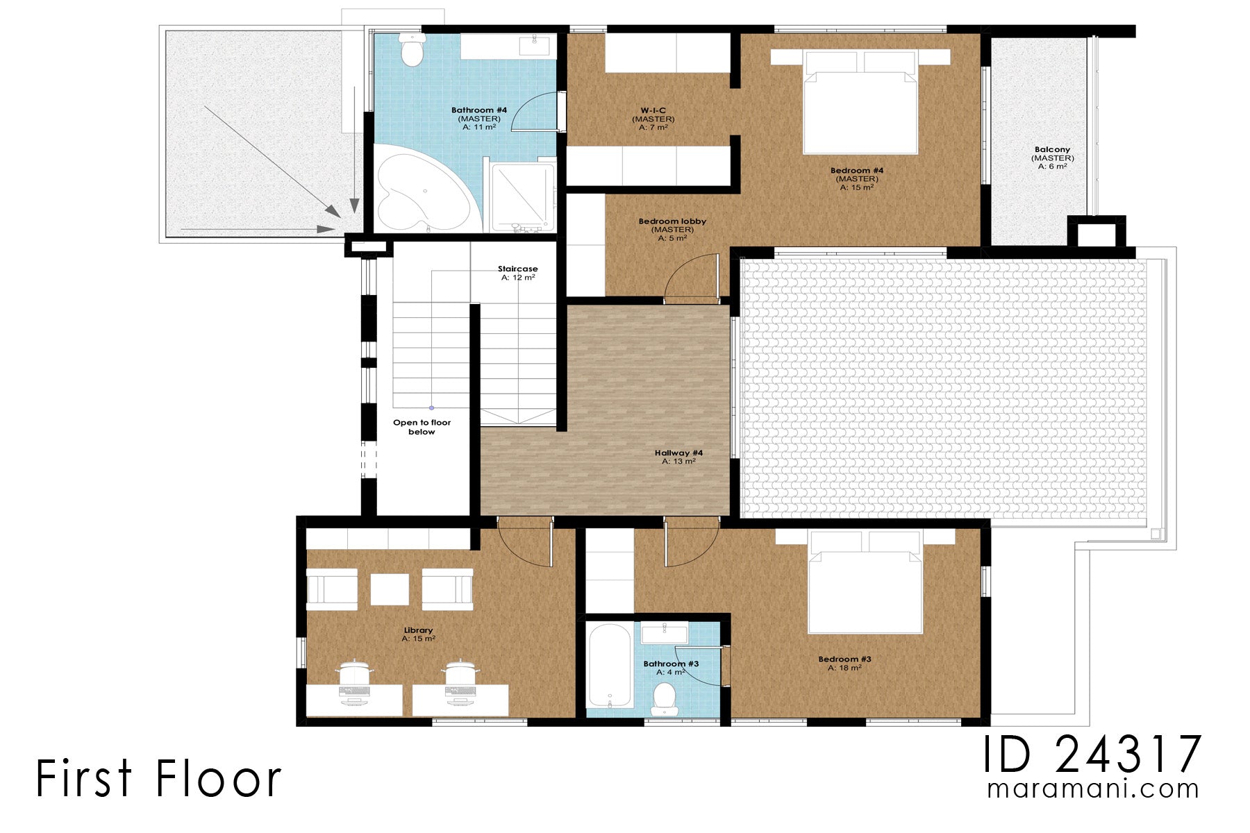 4-Bedroom Two-Story House Plan - ID 24317