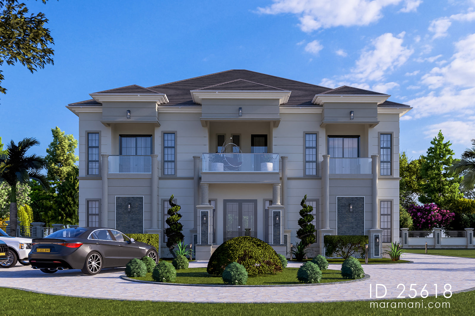 Contemporary Classical 5 Bedroom House Plan - ID 25618