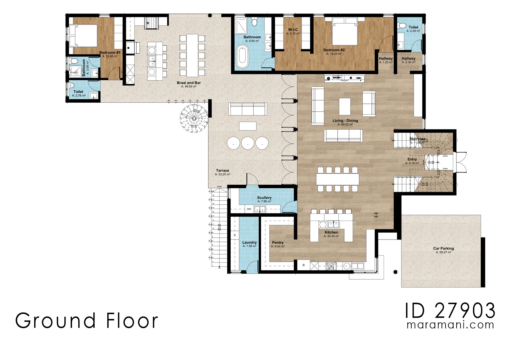 Spacious 7-Bedroom, 2-Story House Plan - ID 27903