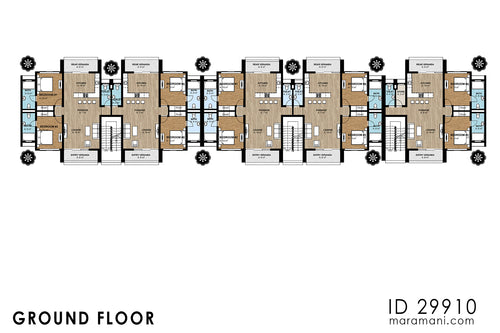10 Unit, 2-Story Apartment Block Plan – ID 29910