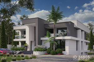 Luxurious 6-Bedroom, 3-Story House Plan - ID 36805