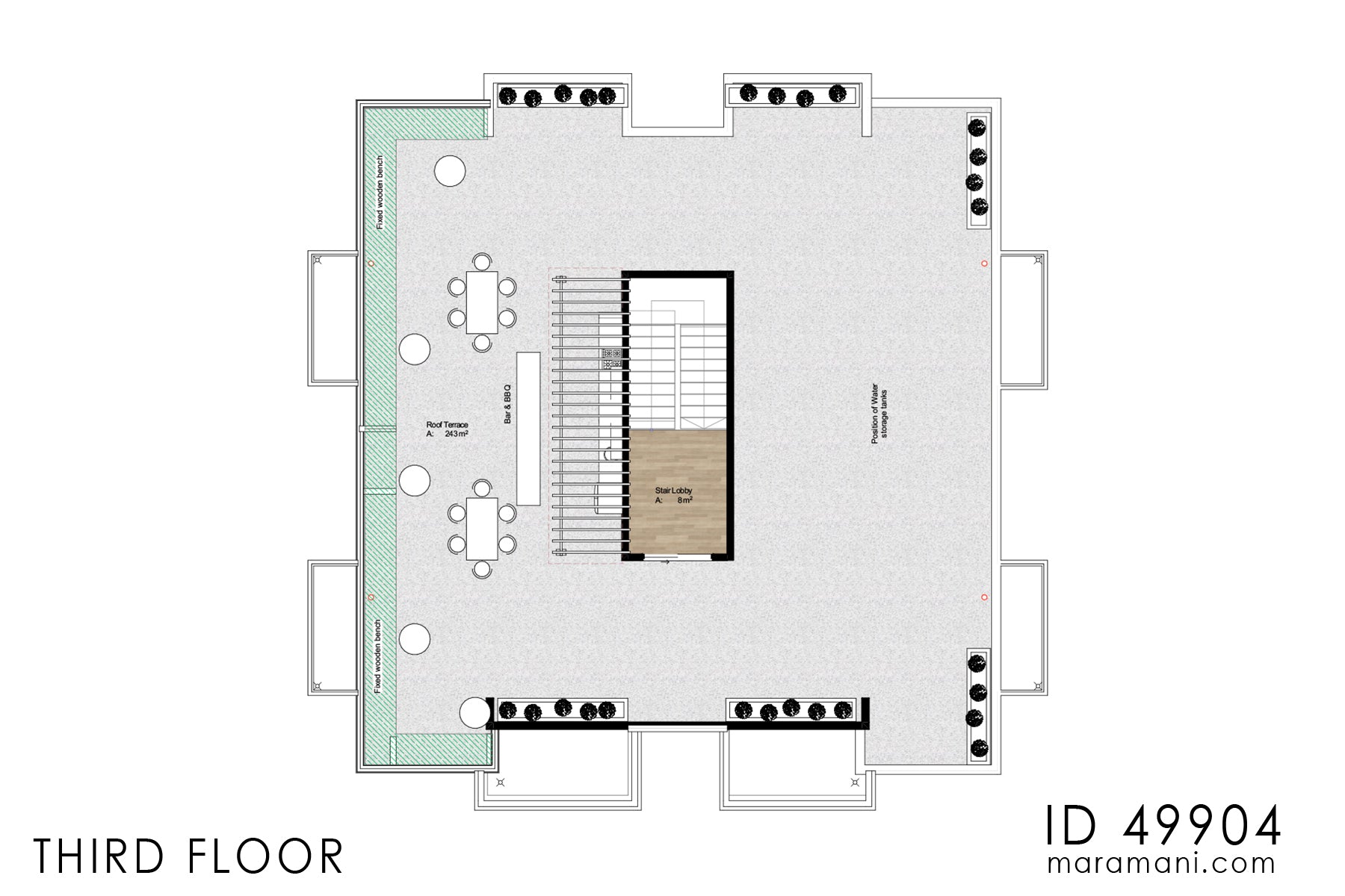 Four-Storey 16 Bedroom House Plan - ID 49904