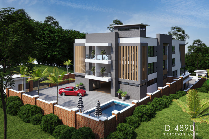 Residence entry view for the Mixed-use building - ID 48901 with swimming pool 
