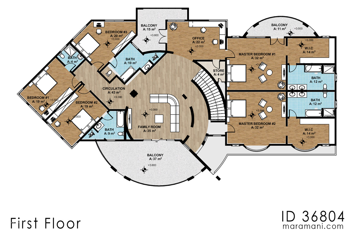 Modern 6 bedroom mansion - ID 36804 - House plans by Maramani