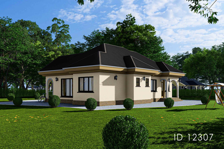 Modern affordable 2-bedroom house plan - ID 12307 - Area 139 sqm 
