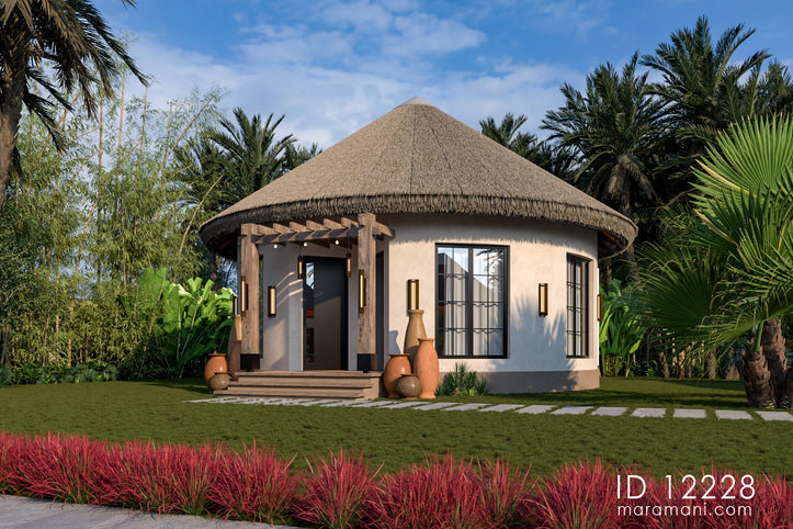 Two bedroom thatch roof house - ID 12228 - Area 64 sqm 