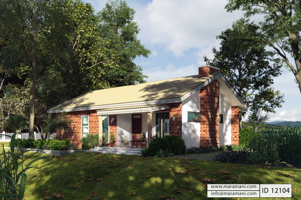 2 bedroom house plans open floor plan - ID 12104