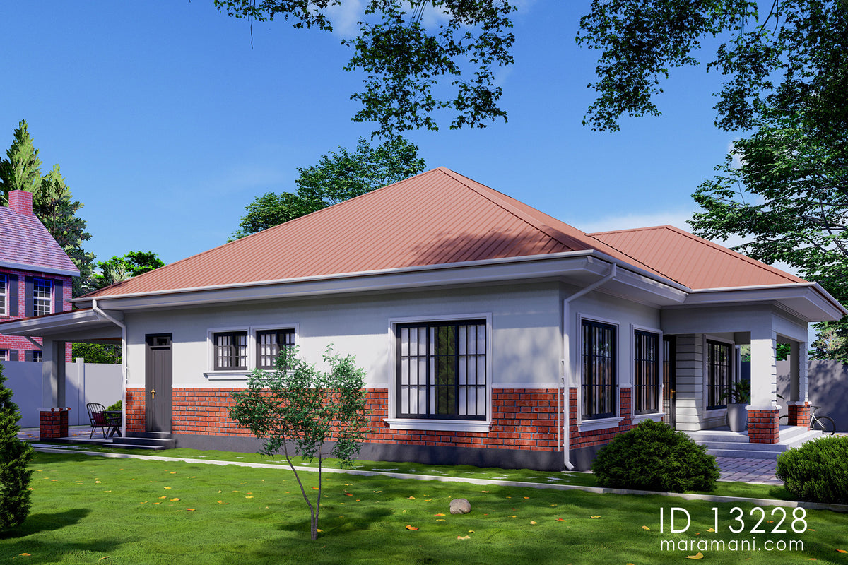 A 3 bedroom with 2 bathroom house design - ID 13228 - Plan by Maramani