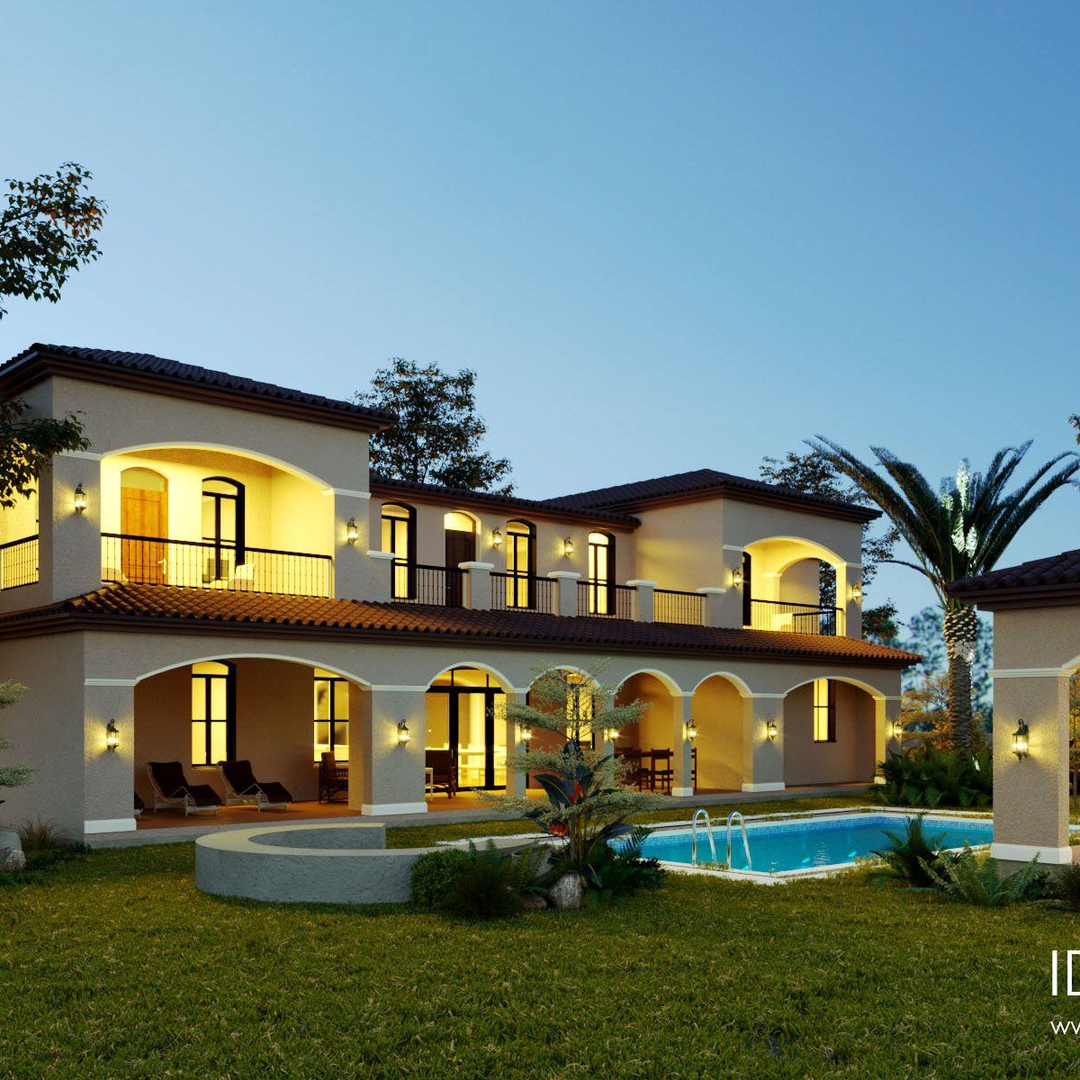 6 Bedroom Mediterranean House Plan - 26704 - Maramani.com, image size:1200x1200