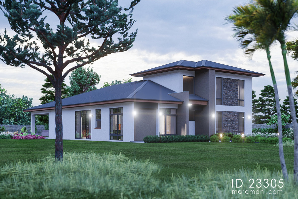 Contemporary 3 Bedroom House Plan - ID 23305 - Designs by Maramani.com