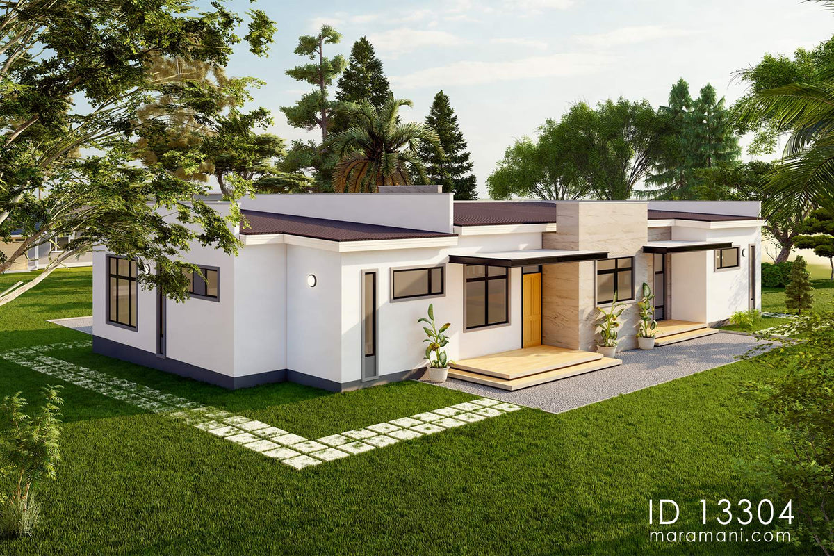 A Contemporary 3 bedroom house plan ID 13304 - Designs by Maramani.com