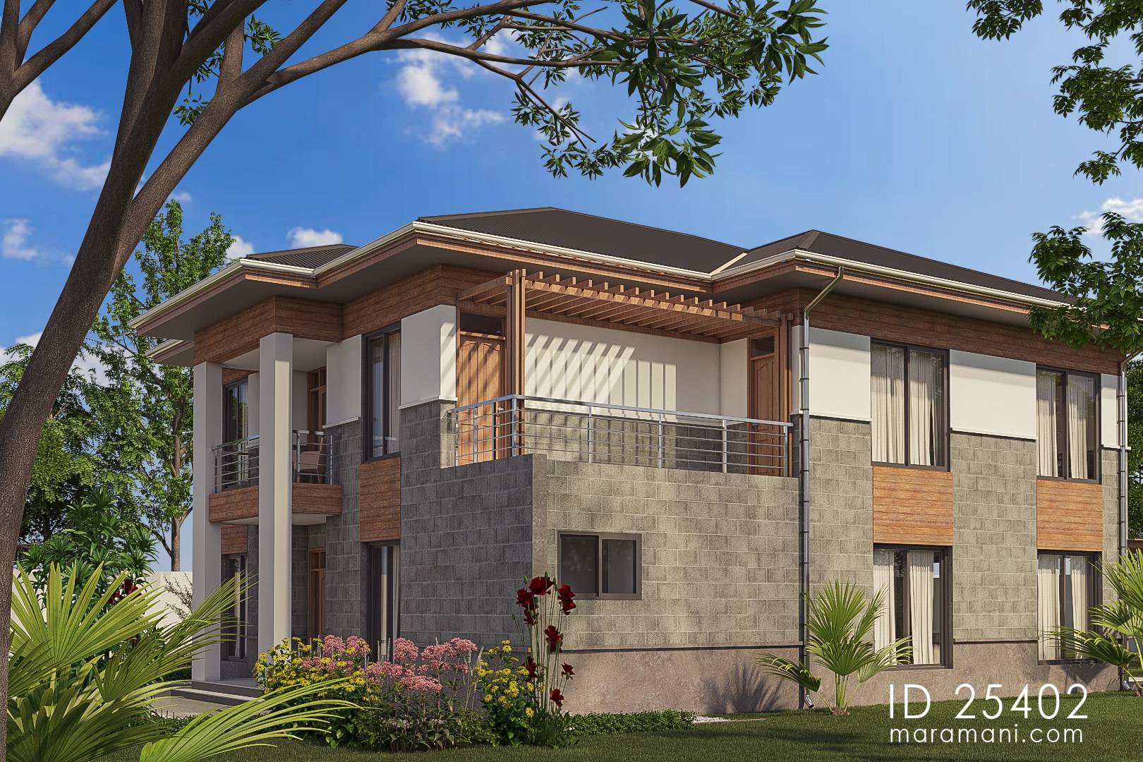 Contemporary 5 Bedroom House Plan - ID 25402