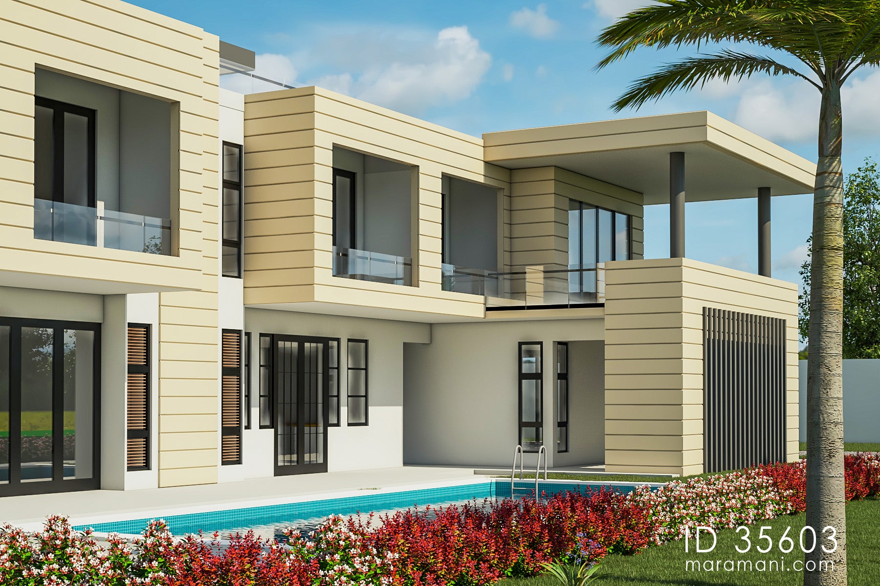Contemporary 5 bedroom house design - ID 35603 - Plan by Maramani.com