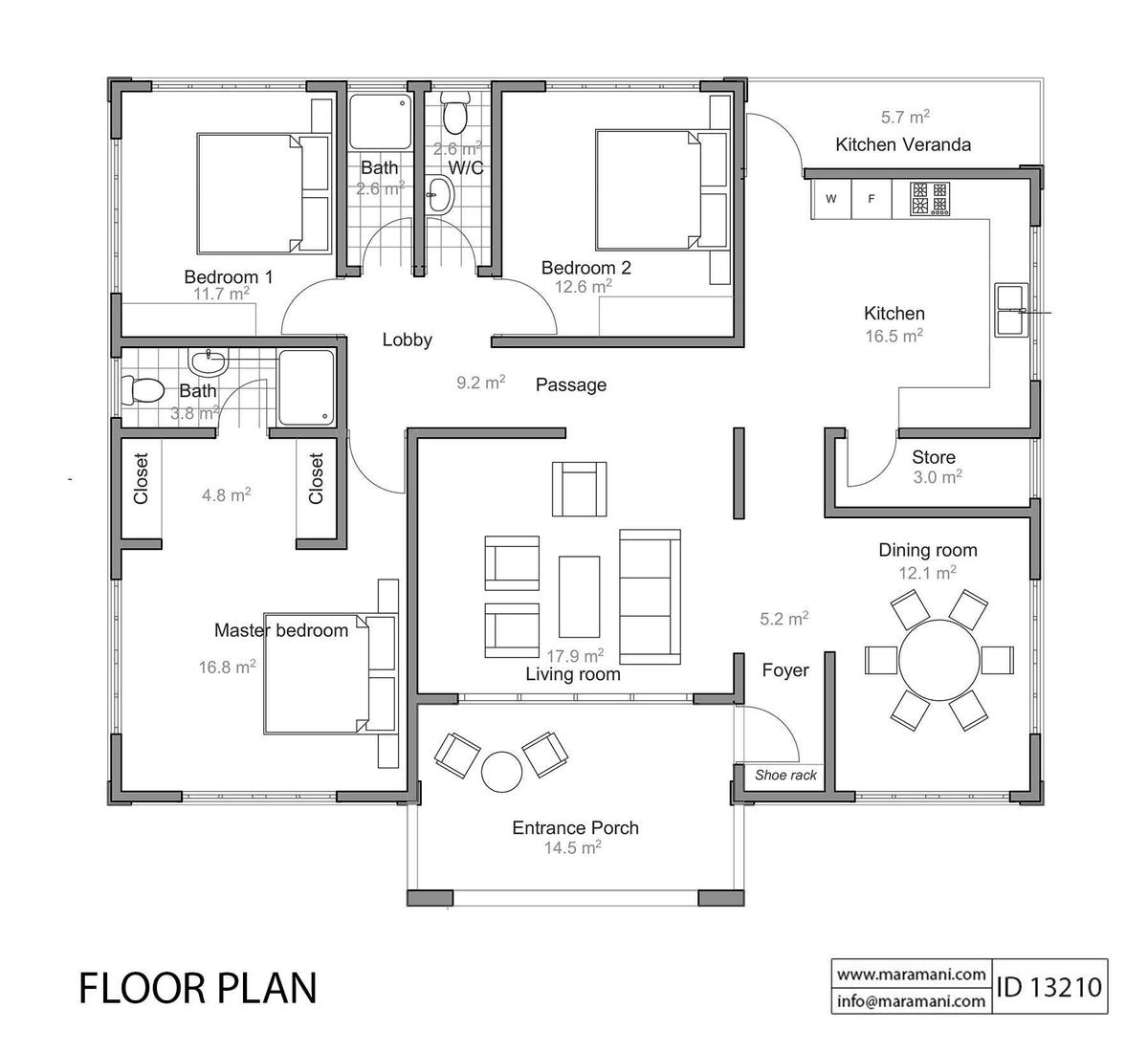 Simple House Design - ID 13210 - House Plans by Maramani
