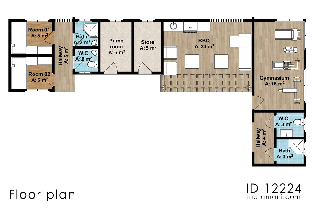 A Contemporary 5-Bedroom house plan - ID 25613 design by Maramani