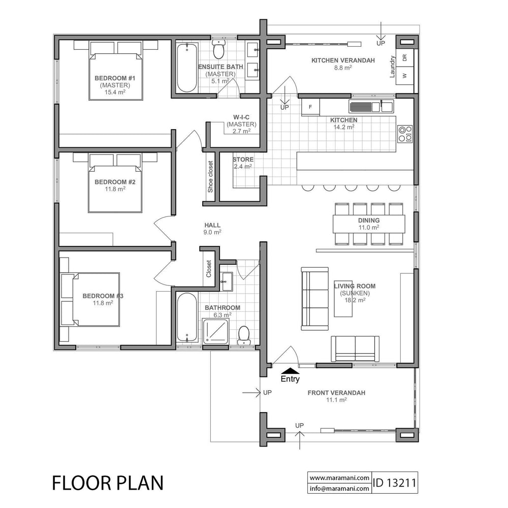 3 Building Plan 3 bedroom building plan - ID 13211 - House Designs by Maramani