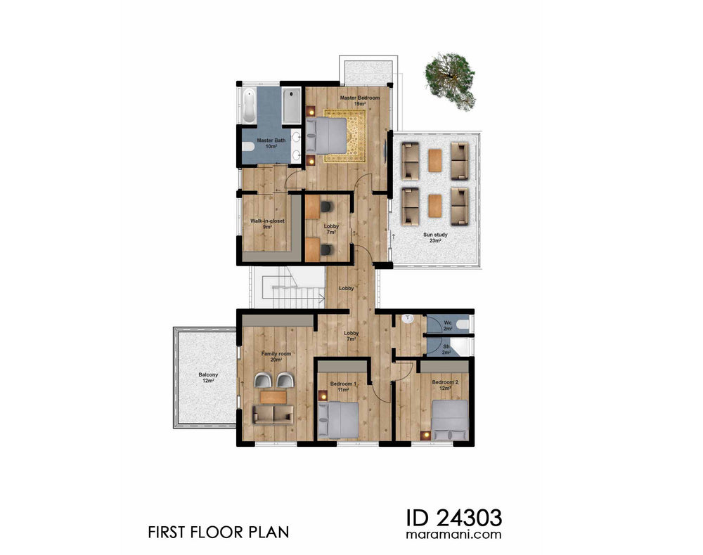 4 bedroom house design - ID 24303 - House Plans by Maramani