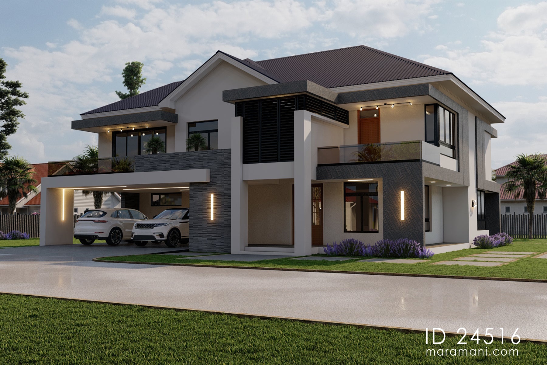 Modern 4 Bedroom Double Storey House - Id 24516 - House Plans By Maramani