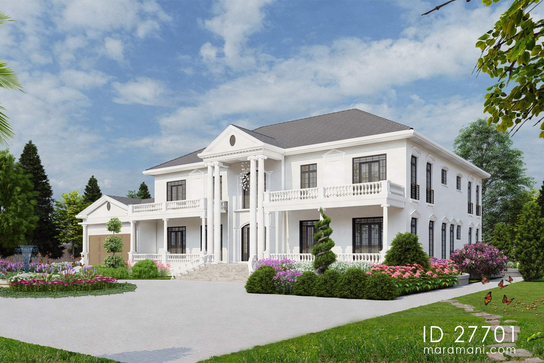 Modern 7 bedroom classical house - ID 27701 House design by Maramani